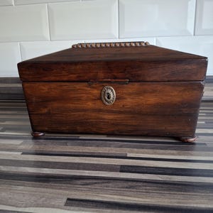 Antique Mahogany Sarcophagus Tea Caddy c.1900