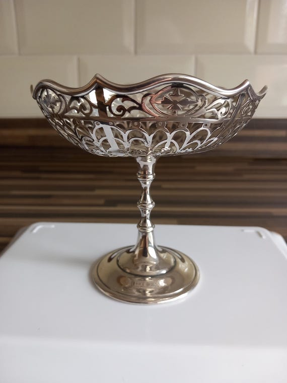 English Silver Pierced Stem Bowl by Mappin & Webb - Sheffield 1936