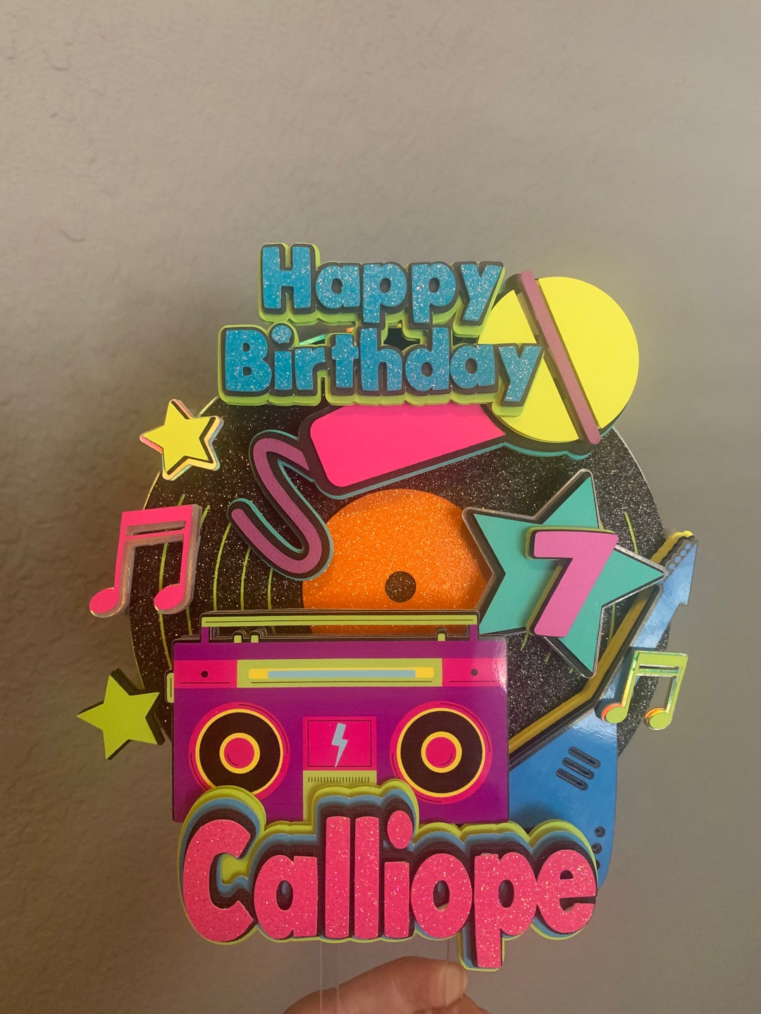 80s Music Theme Cake Topper,music Cake Topper,boombox Cake Topper - Etsy