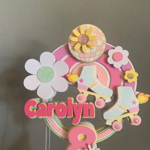 Groovy roller skate cake topper