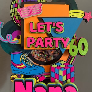 80s cake topper, disco party birthday