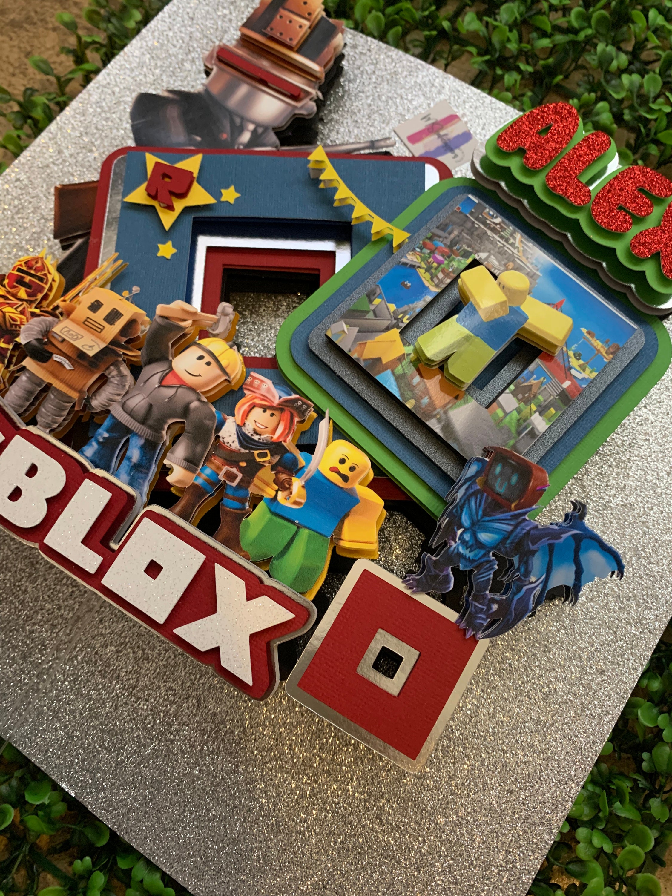 Personalized Roblox cake topper with Led lights Etsy