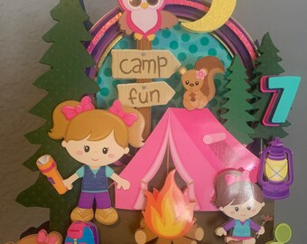 Camping Cake Topper,Camping Birthday Party