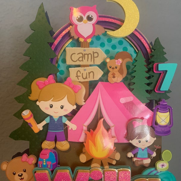 Camping Cake Topper,Camping Birthday Party