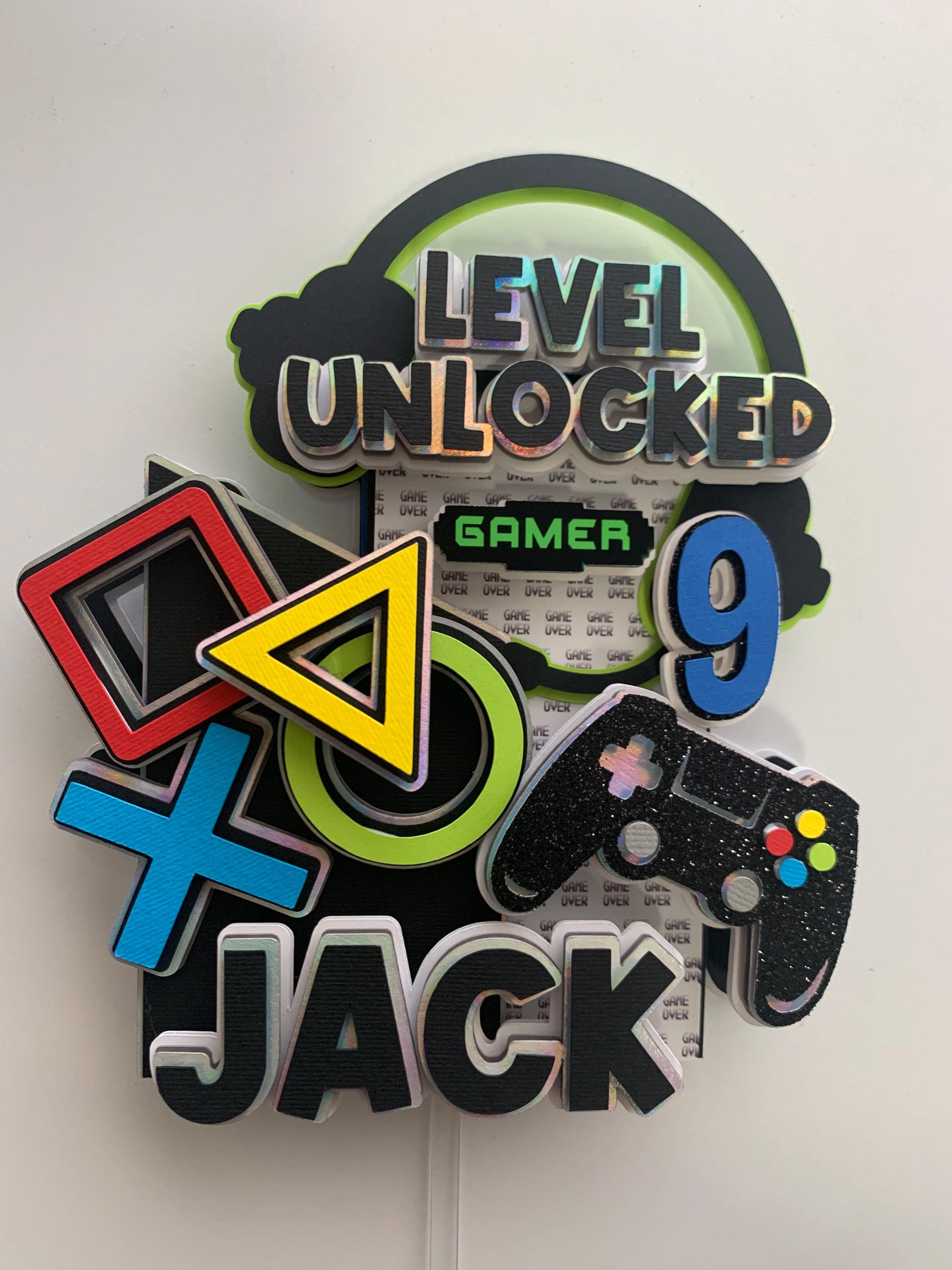 Gamer Cake Topper,controller Party, Levelunlocked Birthday - Etsy