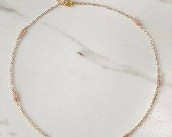 Handmade Gold or Silver Sunstone Cluster Necklace
