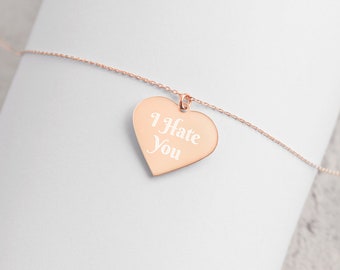 I Hate You Necklace Etsy