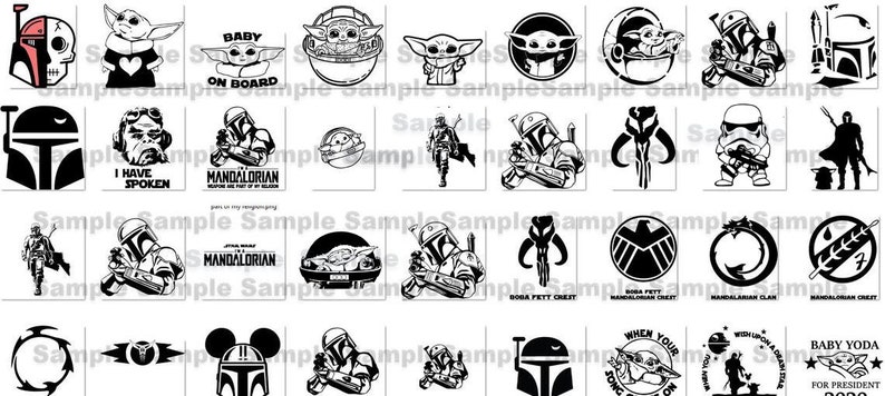 Download 250 PACK Mandalorian and Baby Yoda Grogu Bundle Star Wars ...