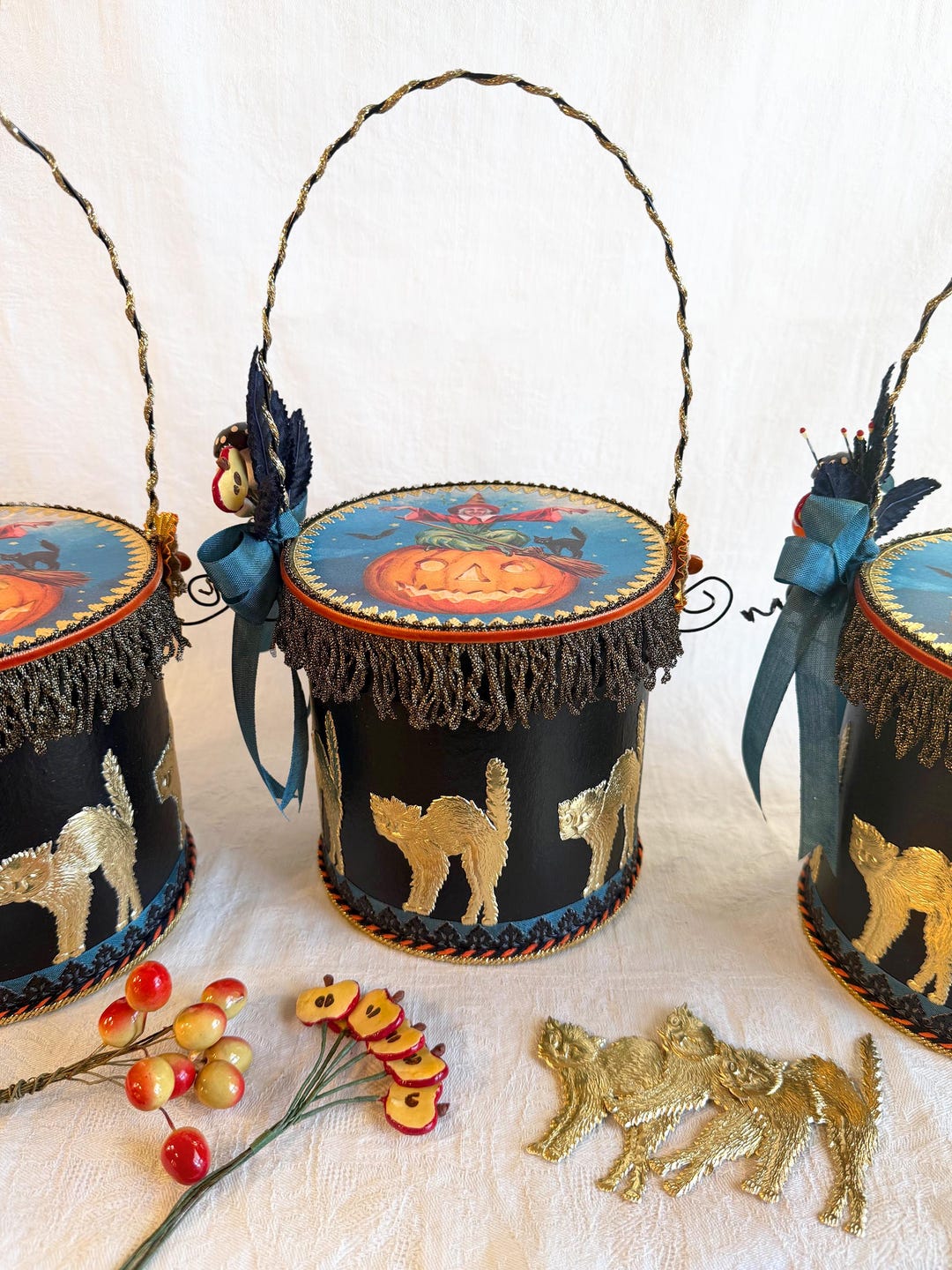 Vintage Halloween Candy Container | Witch & Pumpkin Treat Box - Etsy