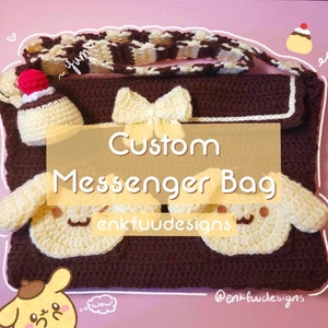 Sac messager personnalisé au crochet Commande personnalisée Sac fait main à bandoulière Cadeaux mignons Sac à main mignon Sac anime mignon Personnalisable image 1