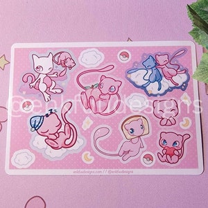 Cute Mythical Poke Sticker Sheet | Cute Sticker Sheets | Anime Sticker Sheets | Cute Poke Stickers | Cute Anime Stickers | Waterproof
