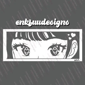 Anime Girl Heart Eyes Vinyl Decal | Anime Vinyl Decal Sticker | Anime Stickers | Anime Decals | Laptop Sticker | Car Decal | Waterproof