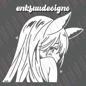 Anime Cat Girl Peeker Vinyl Decal | Cat Girl Sticker | Anime Vinyl Decal Sticker | Kawaii Sticker | Laptop Sticker | Car Decal | Waterproof
