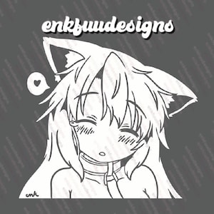 Kawaii Anime Katze Mädchen Vinyl Aufkleber | Cat Girl Aufkleber | Vinyl-Aufkleber | Kawaii Aufkleber | Laptop Aufkleber | Auto-Aufkleber | Wasserfest