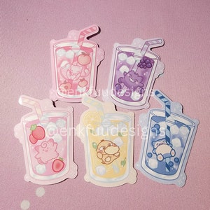 Cute Poke Drinks HOLOGRAPHIC Stickers Vol.1 | Cute Stickers | Cute Anime Stickers | Holographic Stickers | Kawaii Stickers | Waterproof