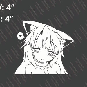 Kawaii Anime Cat Girl Vinyl Decal Cat Girl Sticker Vinyl Sticker Kawaii ...