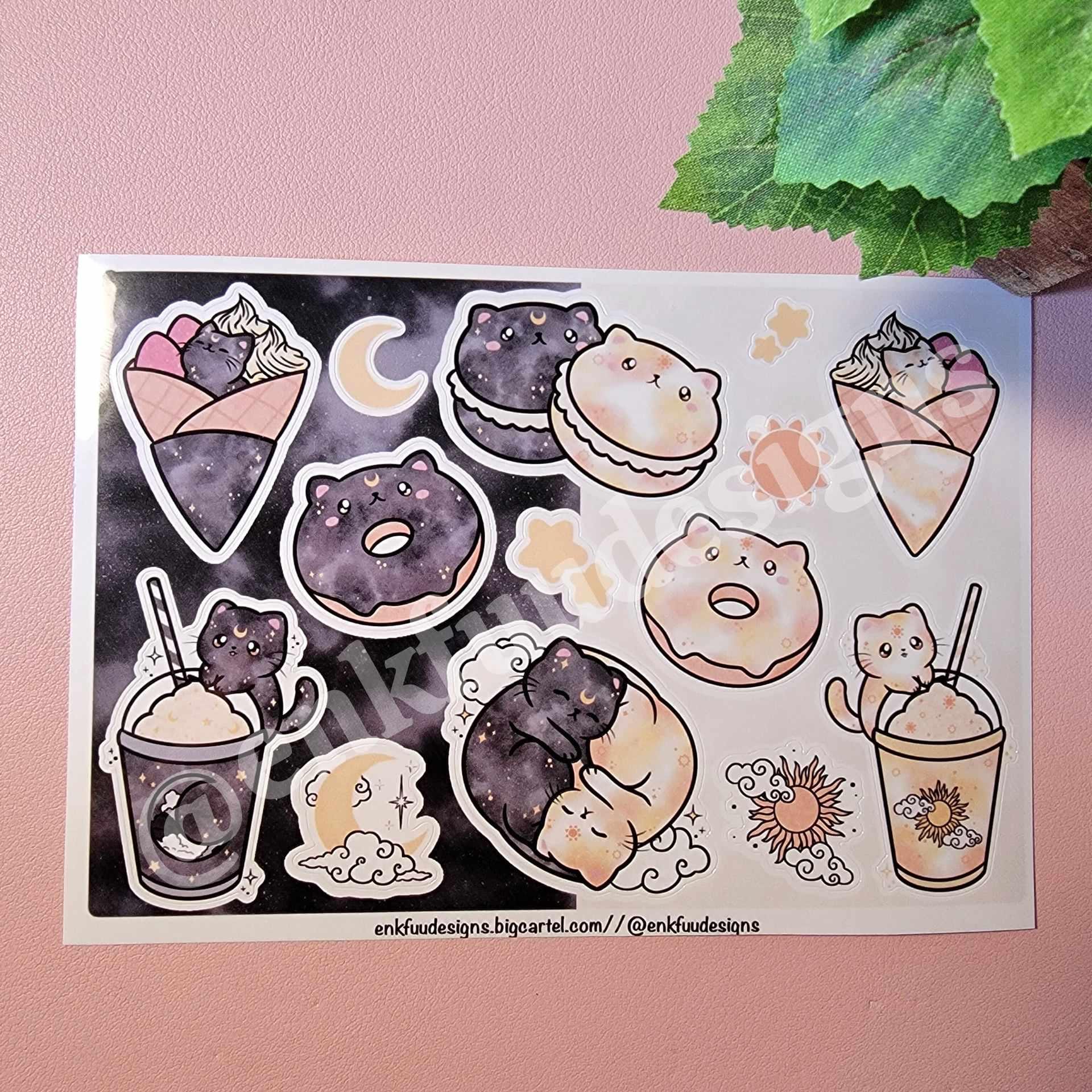 Cute Celestial Cats Sticker Sheet | Cat Sticker Sheets | Cat Stickers ...