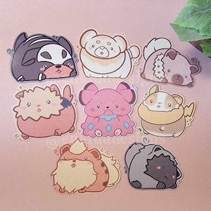 Chonky Dog Poke Holographic Stickers | Cute Stickers | Poke Stickers | Cute Anime Stickers | Holographic Stickers | Kawaii | Waterproof