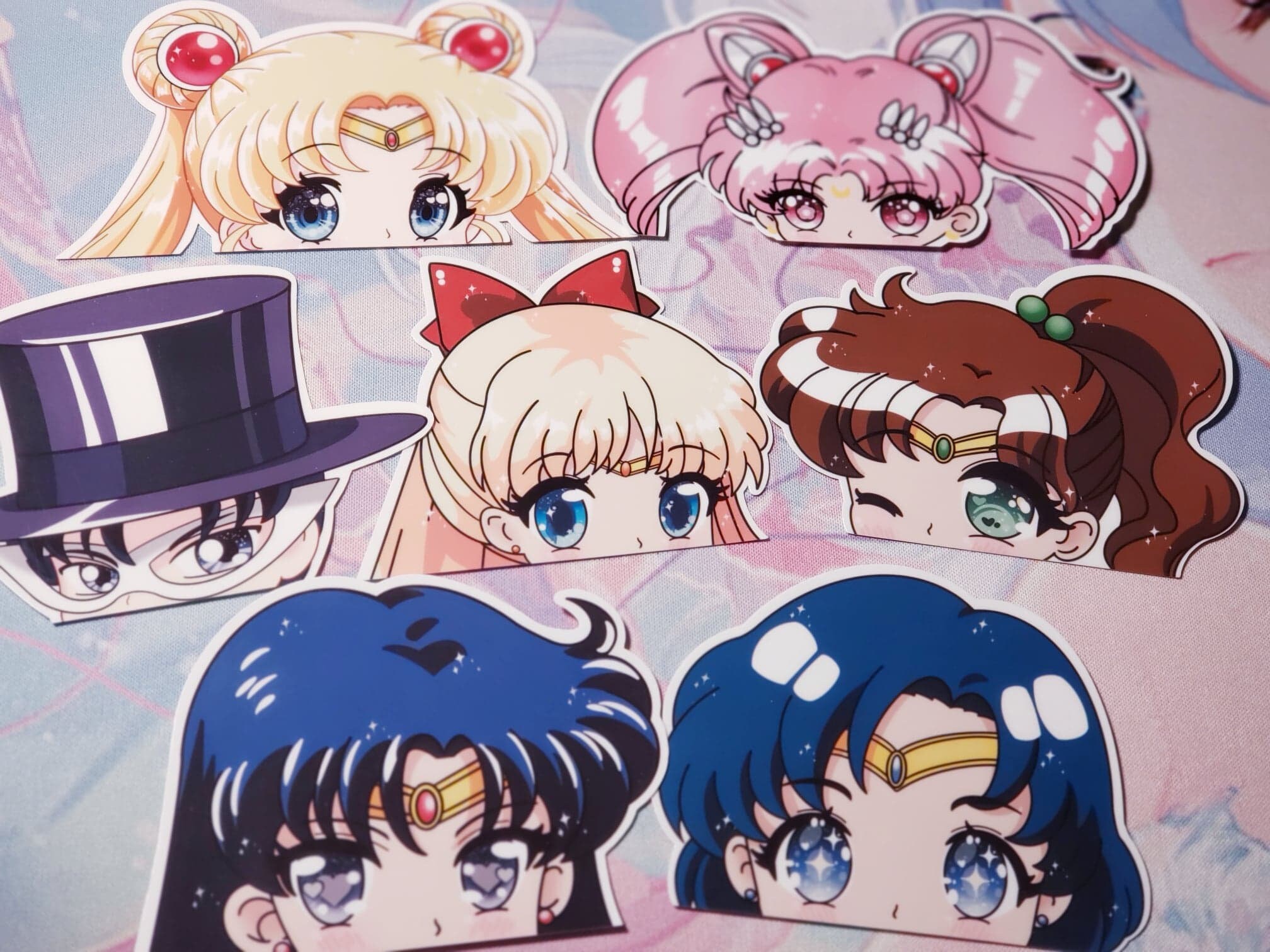Anime Sailor Scouts Peeker Stickers | Sailor Moon Scouts | Laptop Sti…