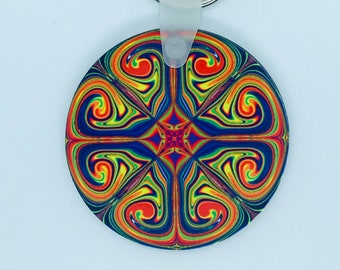Rainbow swirl keychain