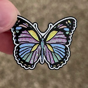 Colorful butterfly enamel pin, Glitter enamel pin, Butterfly pin