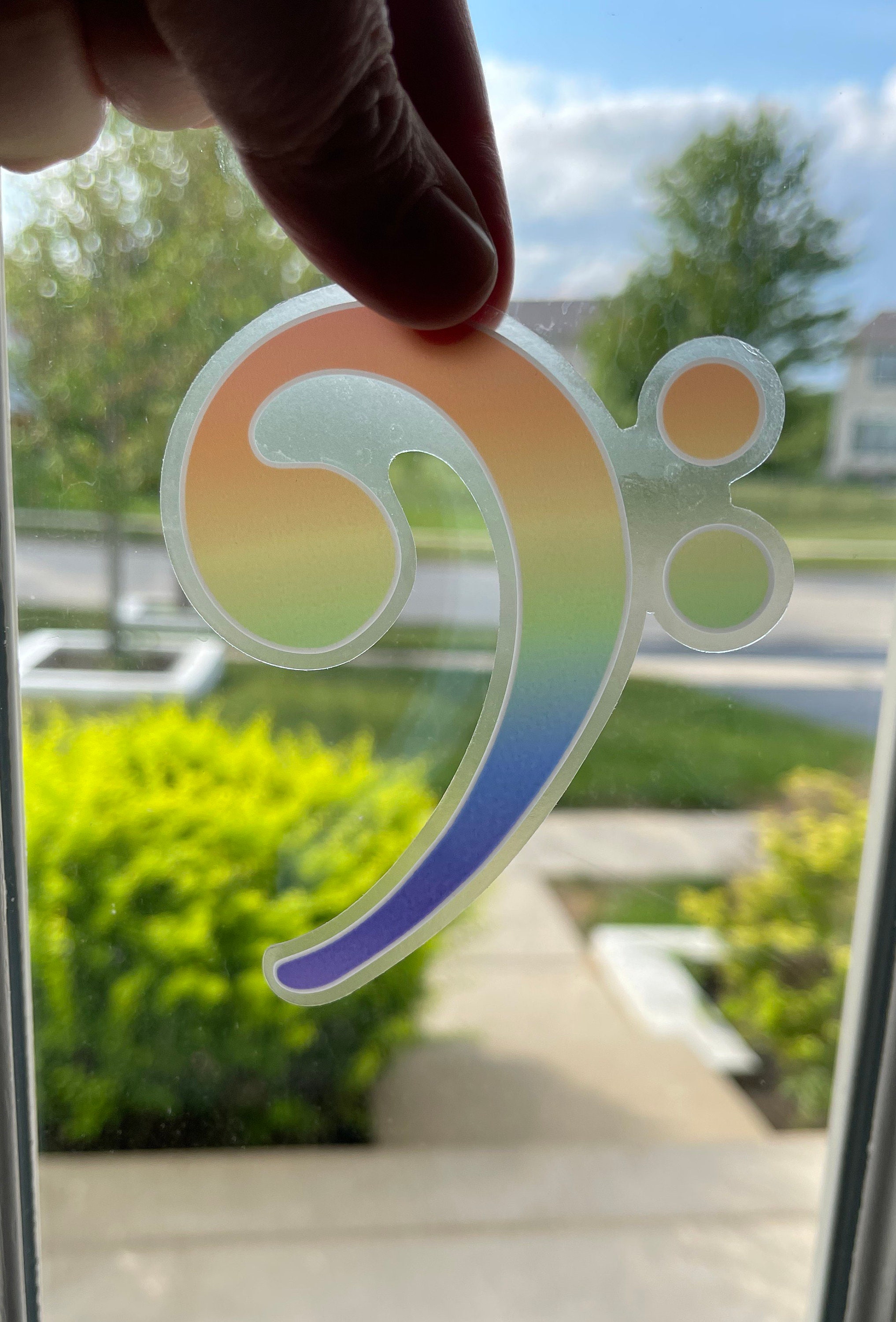Sticker Open Bas Bass Clef Music Clear Vinyl Sticker - Etsy