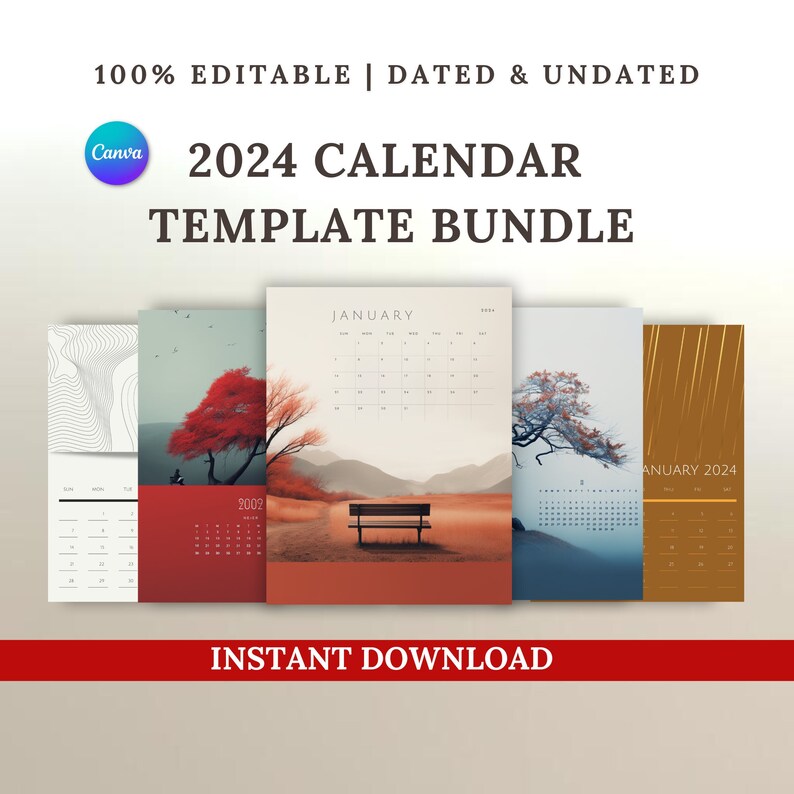 2024 Calendar Mockup Canva 2024 Digital Planner Frame Mockup Bundle Etsy