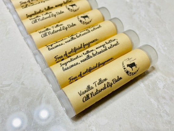Unscented Tallow Lip Balm, Vanilla Tallow Lip Balm, All Natural Tallow Lip Butter, All Narural Chapstick, Beeswax Lip Balm, Self Care, Gift