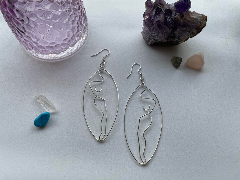 Half Female Silhouette Earring