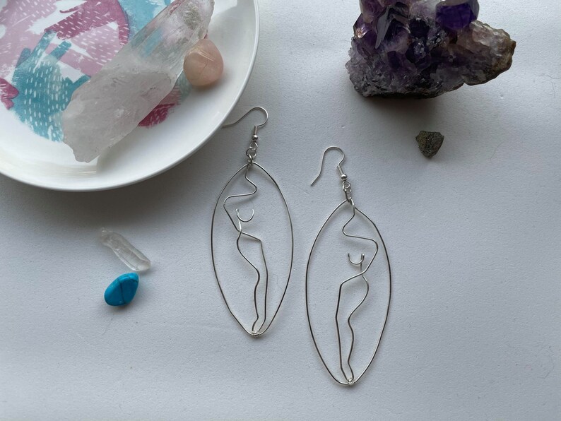 Half Female Silhouette Earring