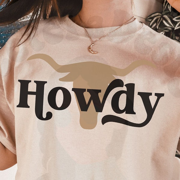 Howdy Cow Skull Svg Cut File Png Sublimation Design, Western Shirt Svg, Texas Svg, Country Svg, Cowgirl Svg, Farm Svg, Coffee Mug Svg Cricut