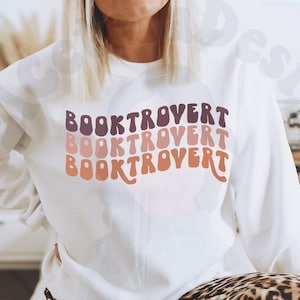 Booktrovert Retro Book Lover Svg Png, Book Lover Svg, Teacher Svg, Librarian Svg, Reading Shirt Svg, Book Club Svg, Boho Svg, Bookish Svg