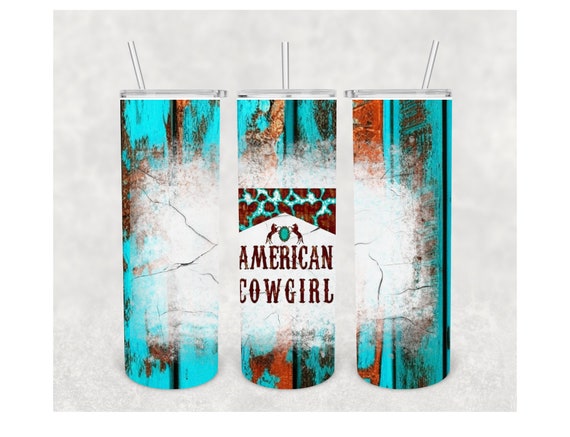 Ready to Press I print you press Rustic Turquoise Fence American Cowgirl 20oz Digital Sublimation Download Tumbler Wrap