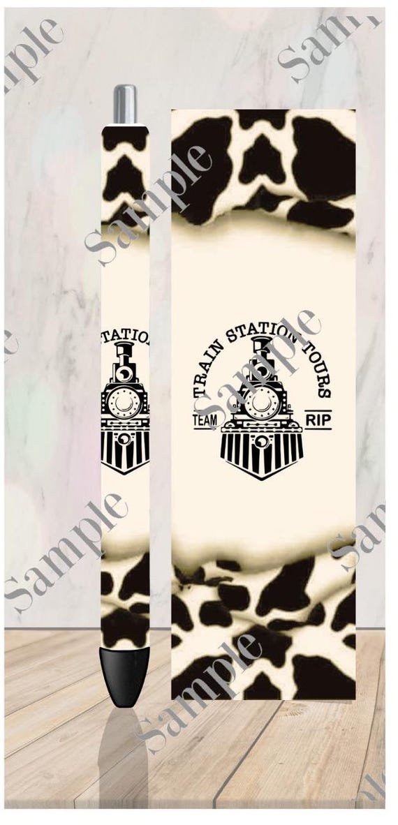 Cowhide Train Station Team RIP Glitter Gel Pen Wrap