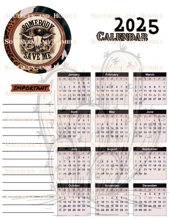Daily Weekly and Budget with Calendar and Note Page 5  pages of Saving Your Butt Country and Western themed planning this is a DIGITAL FILE
