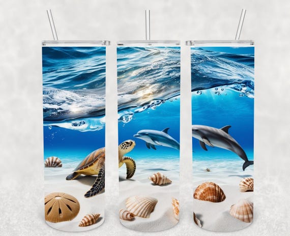 20 oz tumbler beach theme sublimation wrap digital download