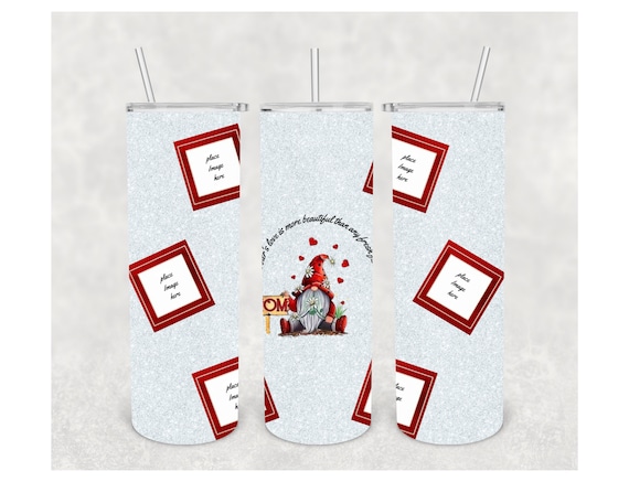Gnome Picture Frame Mom 20oz Sublimation PNG Tumbler Wrap