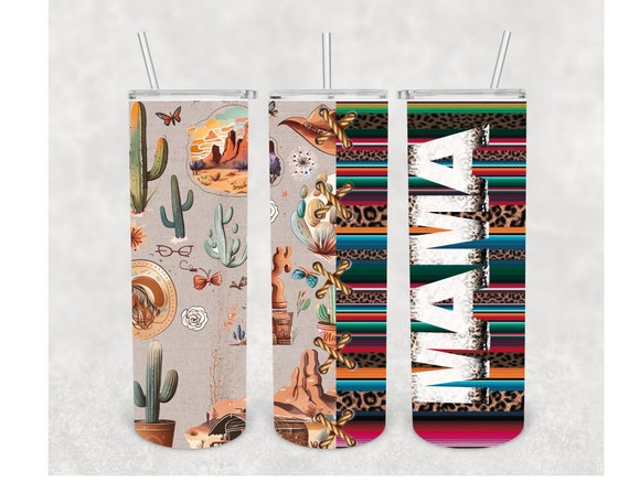 Serape Western Mama 20oz Sublimation Tumbler Wrap
