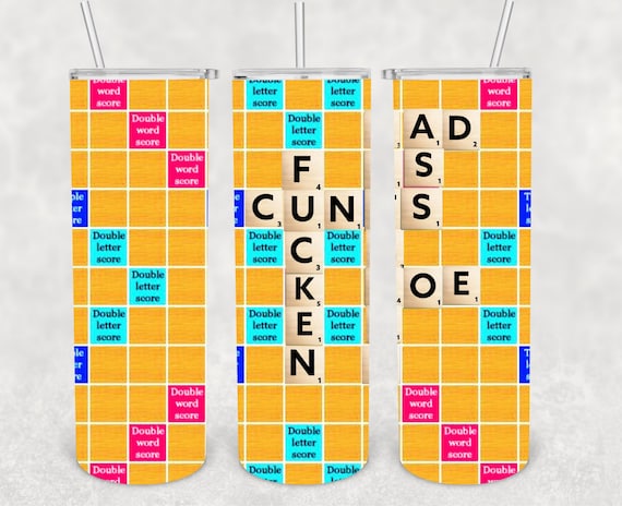 Censored Chaos Scrabble Swear Words 20oz Tumbler Wrap - Digital Download