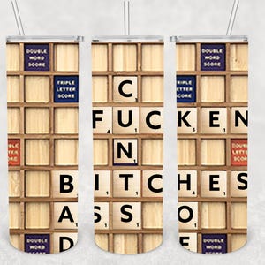 Censored Chaos Scrabble Swear Words 20oz Tumbler Wrap - Digital Download
