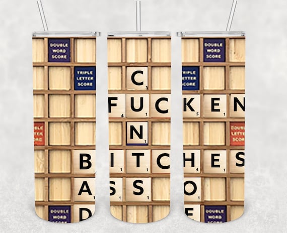 Censored Chaos Scrabble Swear Words 20oz Tumbler Wrap - Digital Download
