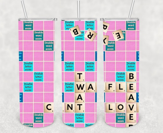 Censored Chaos Scrabble Swear Words 20oz Tumbler Wrap - Digital Download