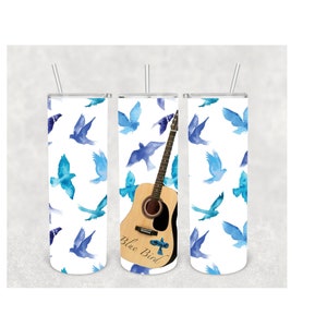 Blue Bird Country Girl Guitar 20oz Tumbler Wrap Digital Download