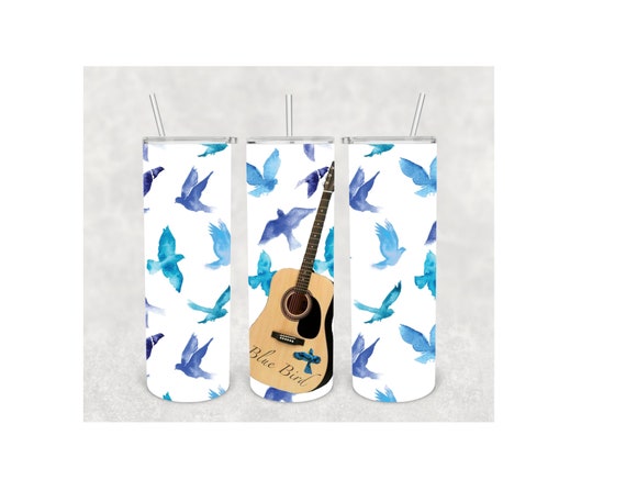 Blue Bird Country Girl Guitar 20oz Tumbler Wrap Digital Download