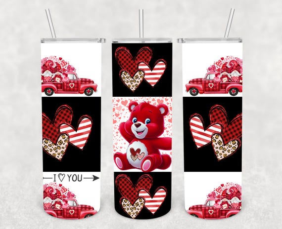 Valentines 20oz Sublimation Tumbler Digital Wrap