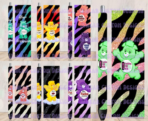 8 Swear Bear Pen Wraps | Digital Download Pen Wraps | Bold, Sassy & Unapologetically Rude