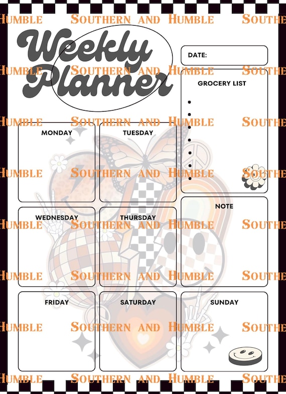 Weekly Daily and Budget Planner Calendar Notes Page
