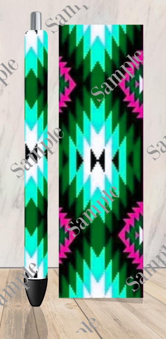 2 Sublimation Aztec Digital Download Glitter Epoxy Pen Wraps