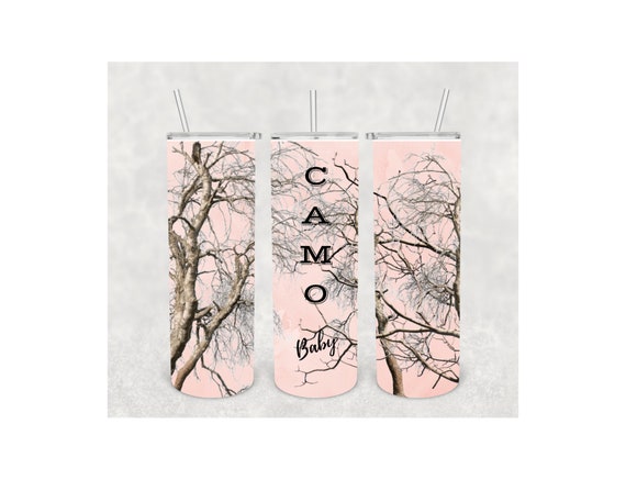 Camo Baby Pink Camo 20oz Skinny Tumbler Wraps Digital Downloads