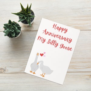 Wszystkiego najlepszego z okazji rocznicy, moja kartka z pozdrowieniami Silly Goose || Kartka z pozdrowieniami Silly Goose || Kartka z okazji rocznicy narzeczeństwa